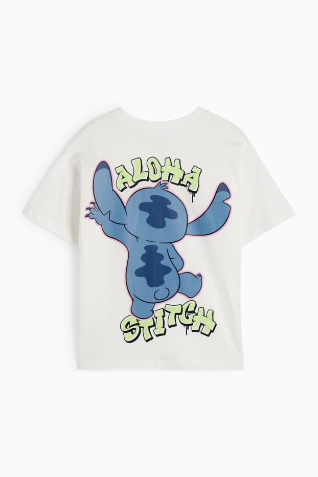 Copii - Fete - Lilo & Stitch - tricou cu mânecă scurtă - alb