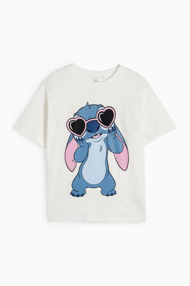 Copii - Fete - Lilo & Stitch - tricou cu mânecă scurtă - alb
