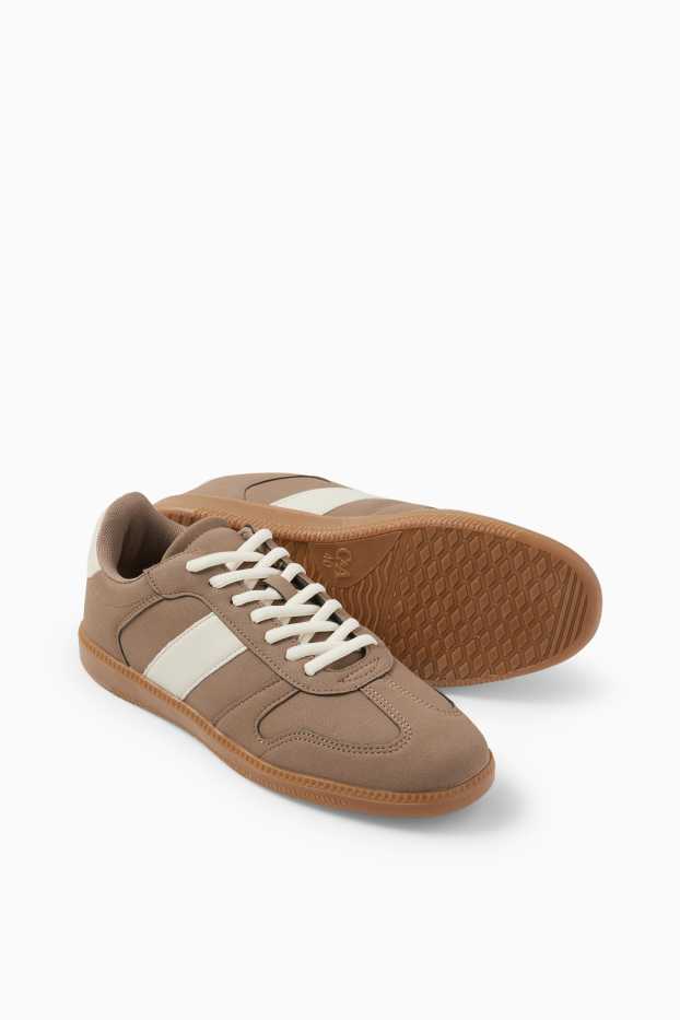 Women - Trainers - faux leather - brown
