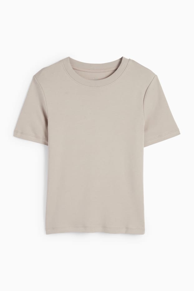 Women - T-shirt - slim fit - gray