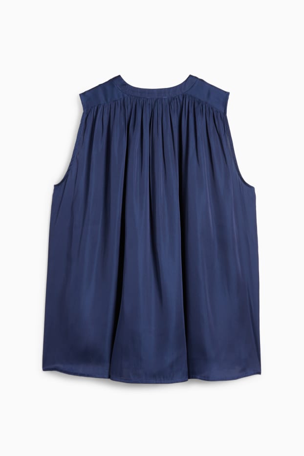 Femmes - Chemisier sans manches - bleu foncé