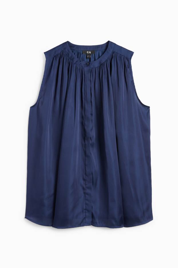 Femmes - Chemisier sans manches - bleu foncé