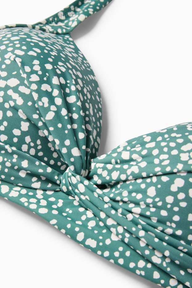 Damen - Bikini-Top - wattiert - LYCRA® XTRA LIFE™ - gepunktet - grün