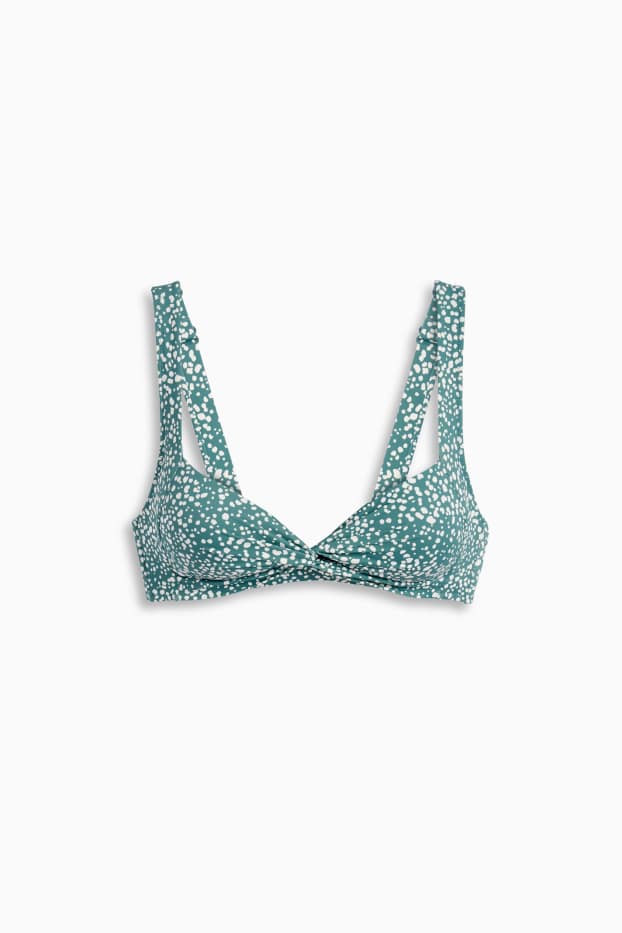 Damen - Bikini-Top - wattiert - LYCRA® XTRA LIFE™ - gepunktet - grün