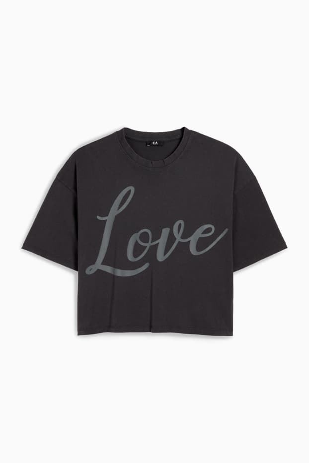 Kobiety - T-shirt - relaxed fit - ciemnoszary