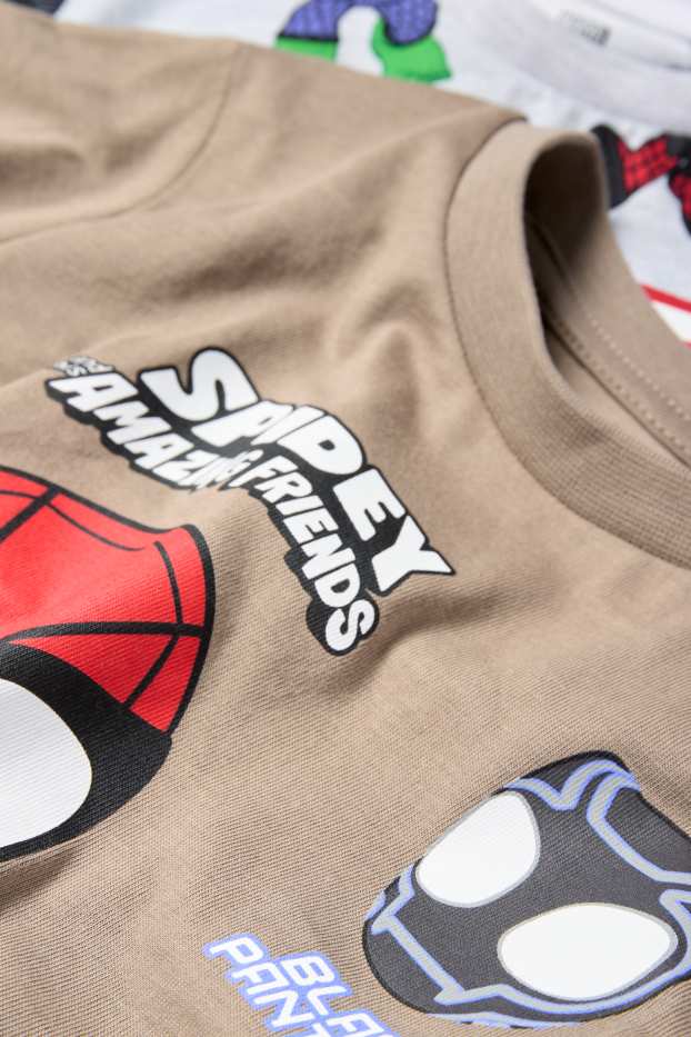 Kinderen: jongens - Set van 2 - Spidey en Amazing Friends - T-shirt - bruin