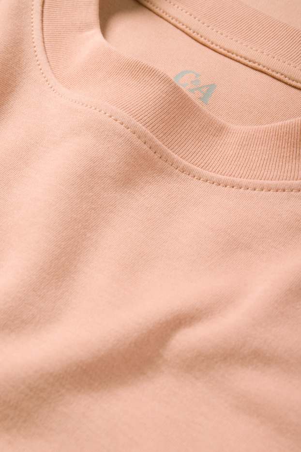 Dames - T-shirt - slim fit - terracotta