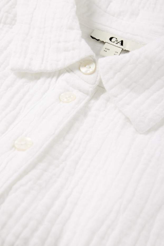Femmes - Chemisier en gaze de coton - blanc