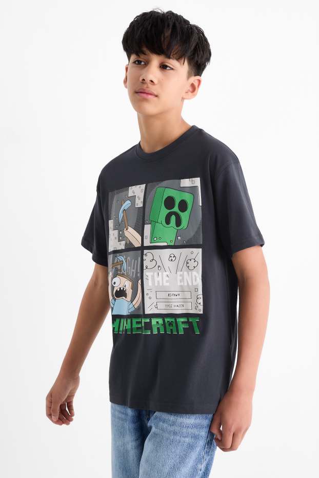 Bambini - Minecraft - maglia a maniche corte - nero