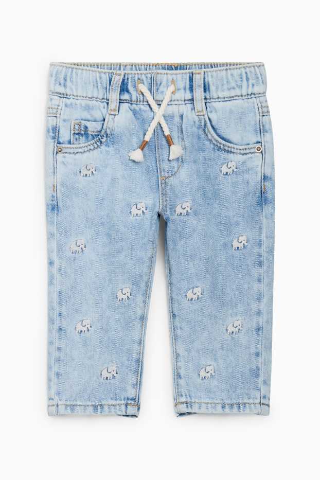 Bebeluși - băieți - Elefant - jeans bebeluși - denim-albastru deschis