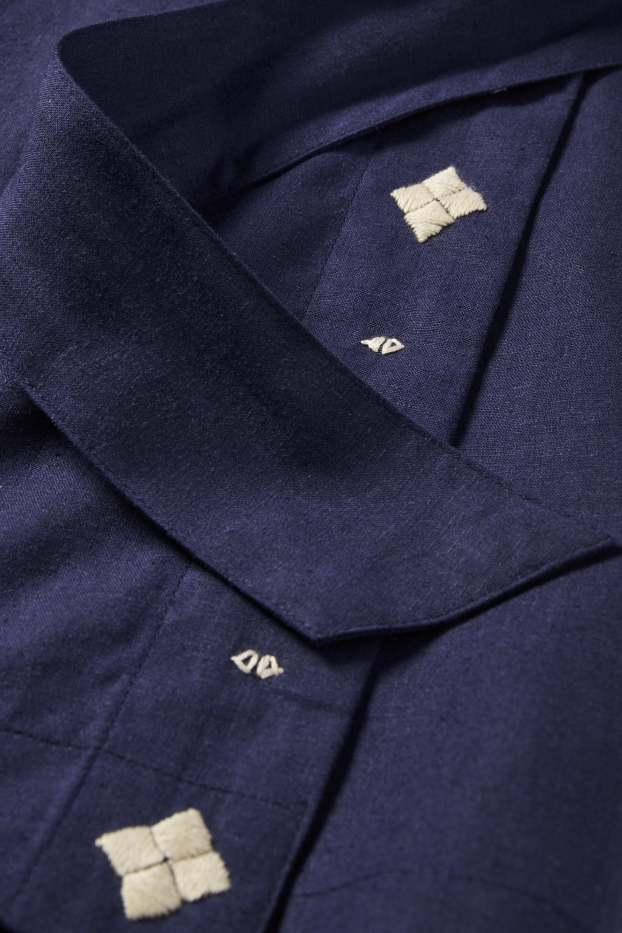 Dona - Rangsutra x C&A - faldilla pantaló - mescla de lli - blau fosc