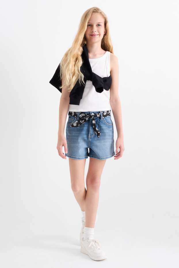 Copii - Fete - Pantaloni scurți de blugi - LYCRA® - denim-albastru