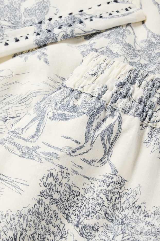 Women - Rangsutra x C&A - cloth trousers - high waist - palazzo - dark blue / creme white