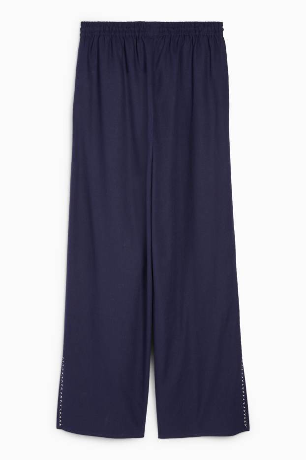 Mujer - Rangsutra x C&A - pantalón de tela - high waist - palazzo - azul oscuro