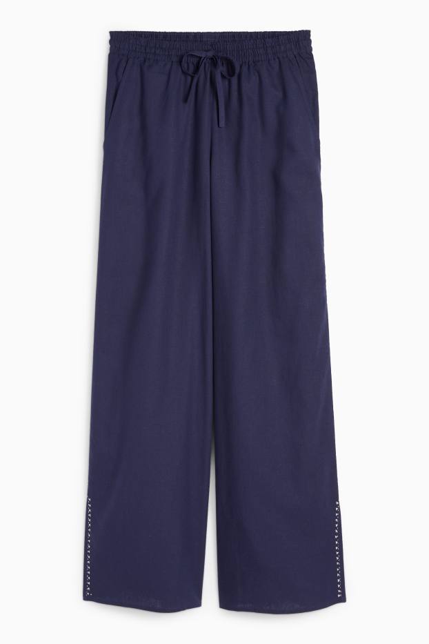 Mujer - Rangsutra x C&A - pantalón de tela - high waist - palazzo - azul oscuro