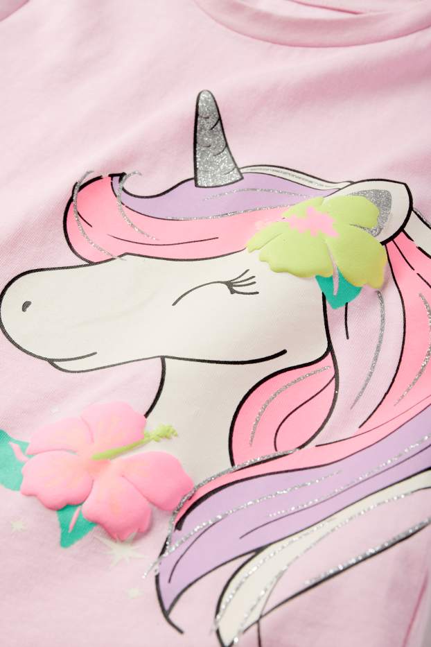 Kinderen: meisjes - Eenhoorn - T-shirt - roze