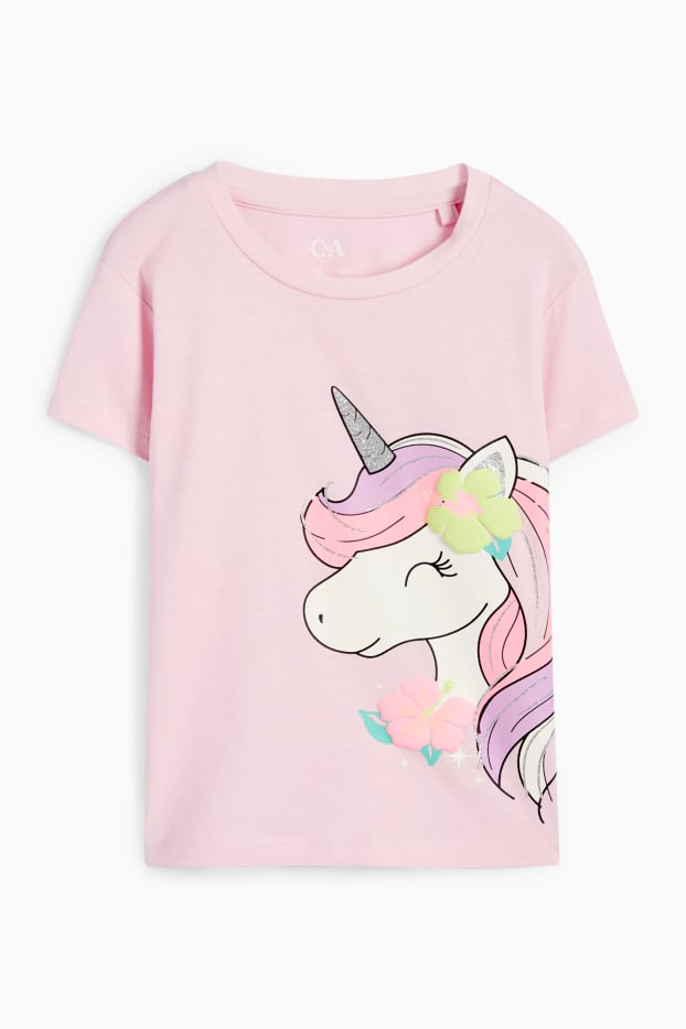 Kinderen: meisjes - Eenhoorn - T-shirt - roze