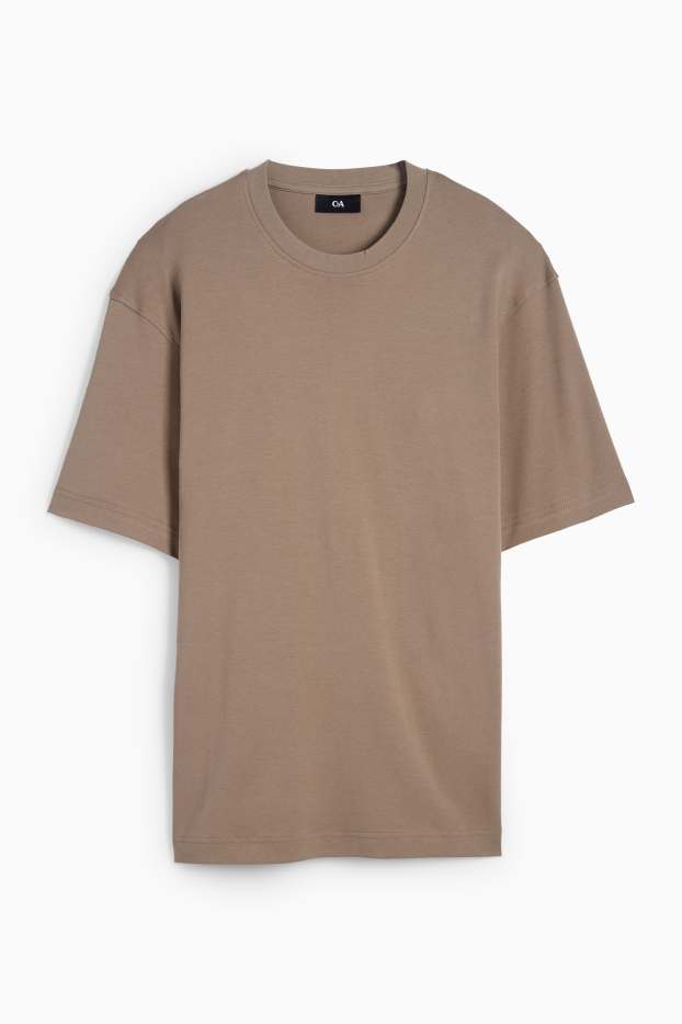 Pánské - Tričko - relaxed fit - taupe