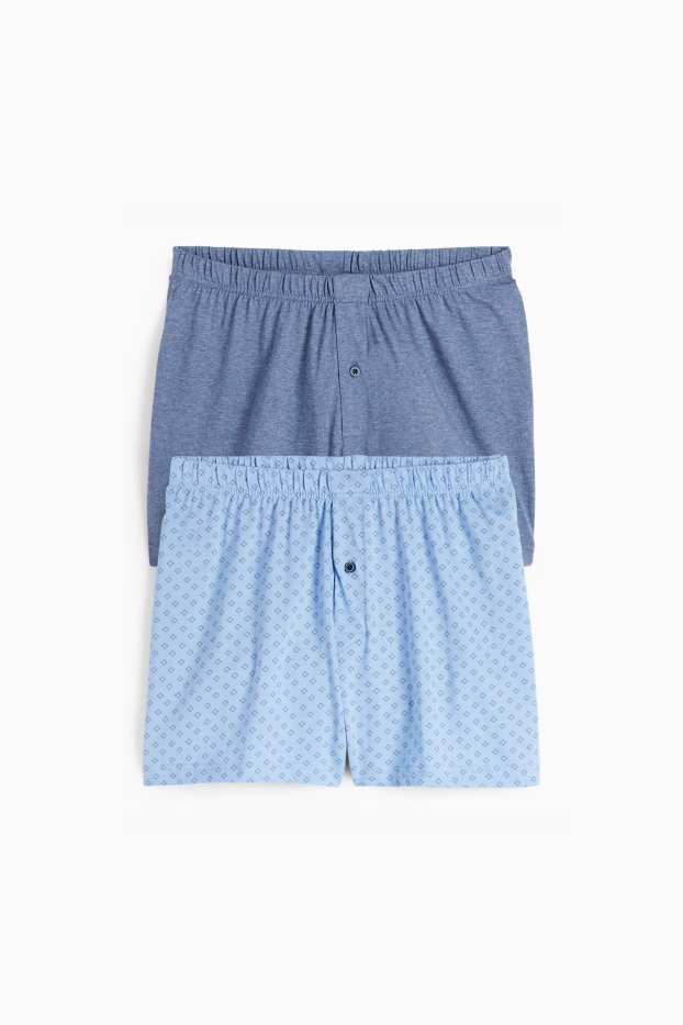Uomo - Confezione da 2 - boxer - jersey - blu