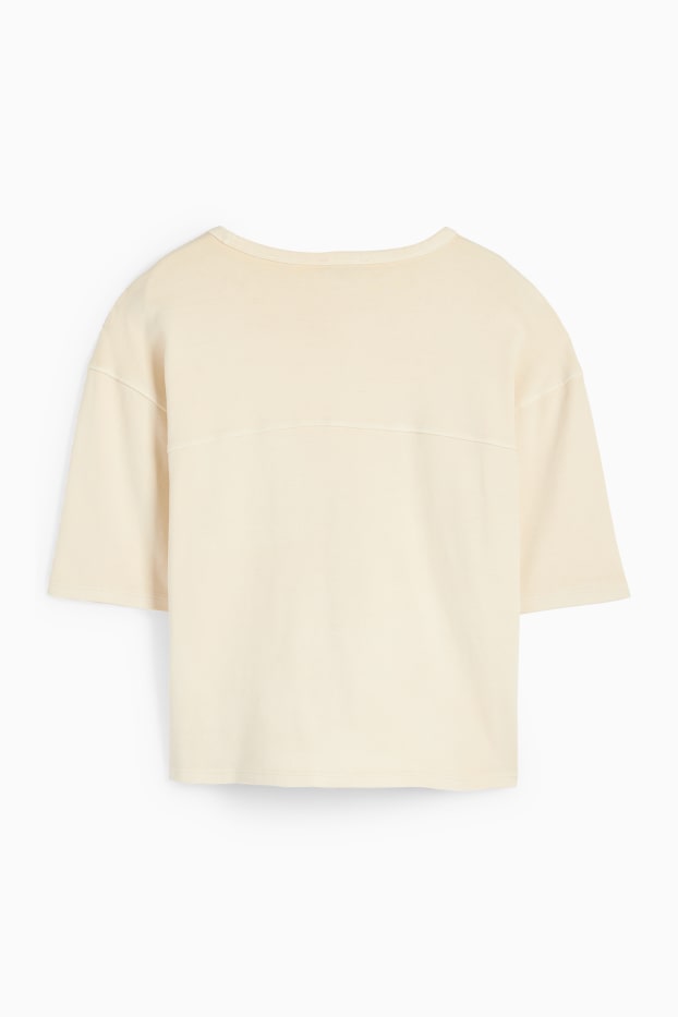 Dames - T-shirt - relaxed fit - licht beige