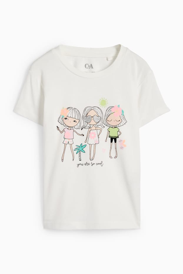 Bambine - Bambina - maglia a maniche corte - bianco