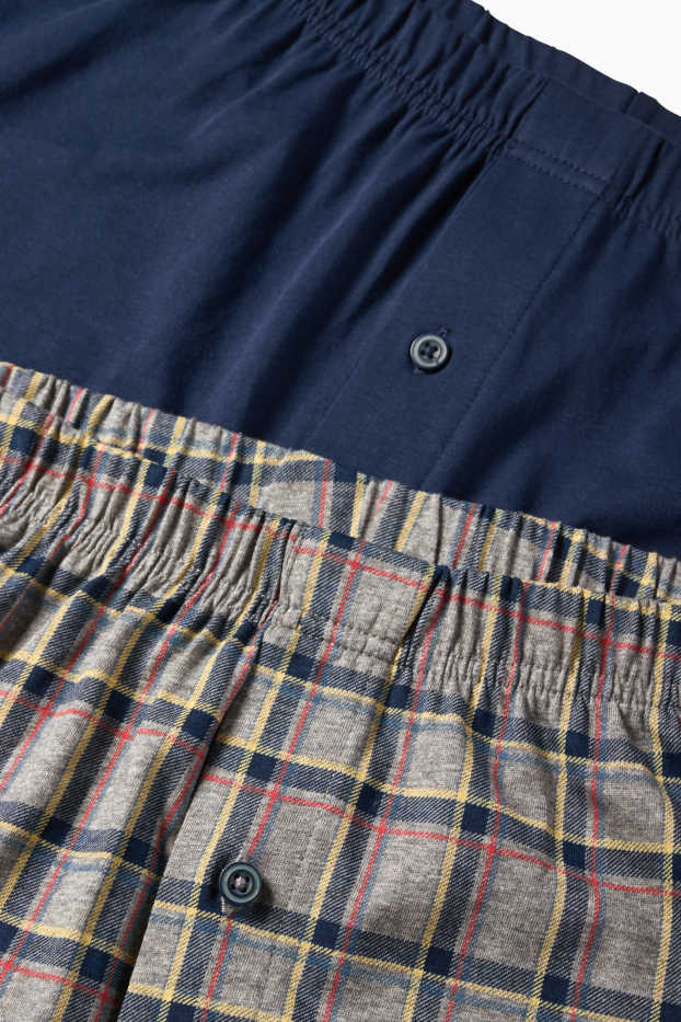 Herren - Multipack 2er - Boxershorts - Jersey - dunkelblau