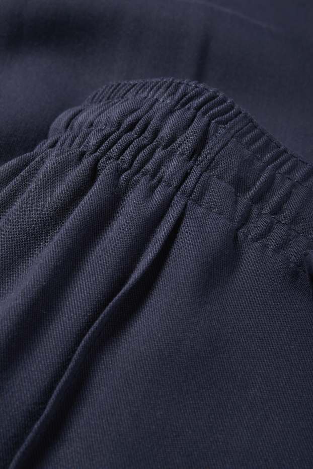 Dames - Pantalon - high waist - tapered fit - donkerblauw