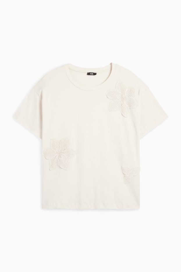 Kobiety - T-shirt - regular fit - jasny beż