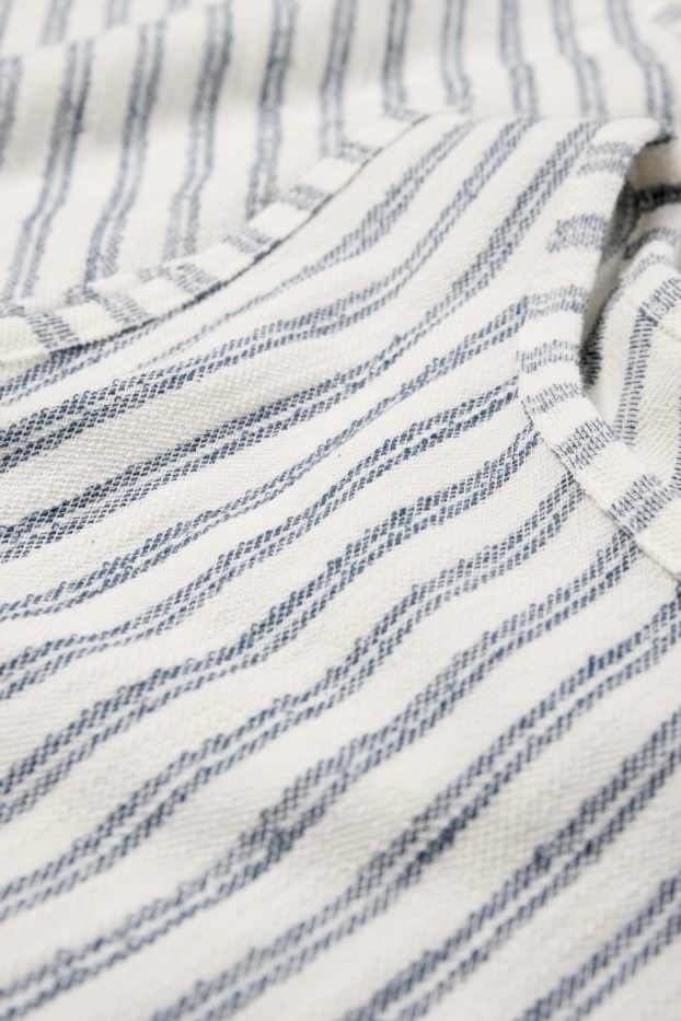 Dames - Blousetop - gestreept - licht beige