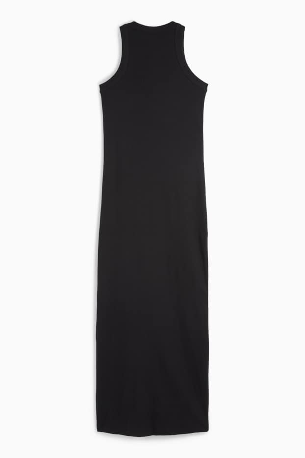 Women - Bodycon dress - ribbed - black