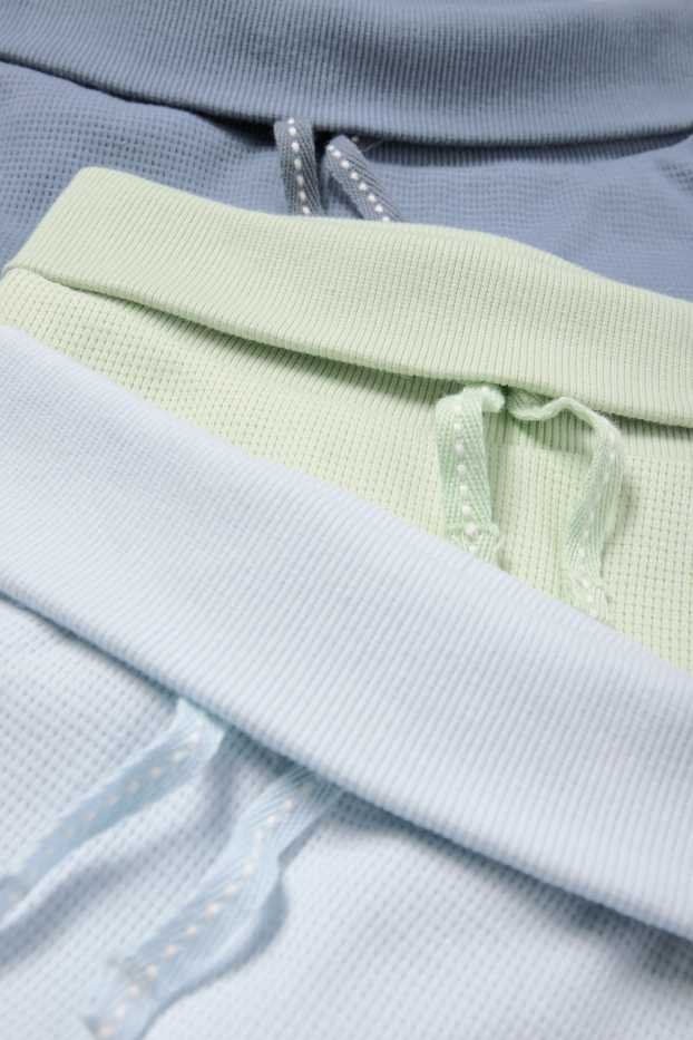Bébés garçons - Lot de 3 - pantalon de jogging bébé - finition texturée - bleu clair