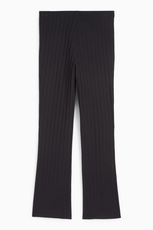 Dames - Straight legging - geribd - zwart