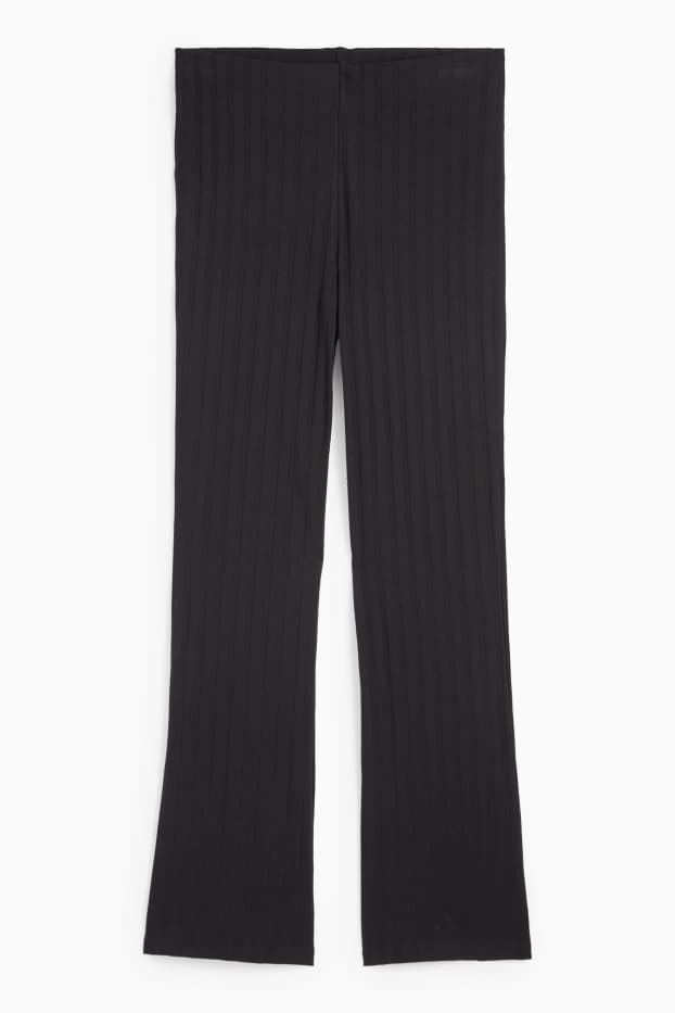 Dames - Straight legging - geribd - zwart