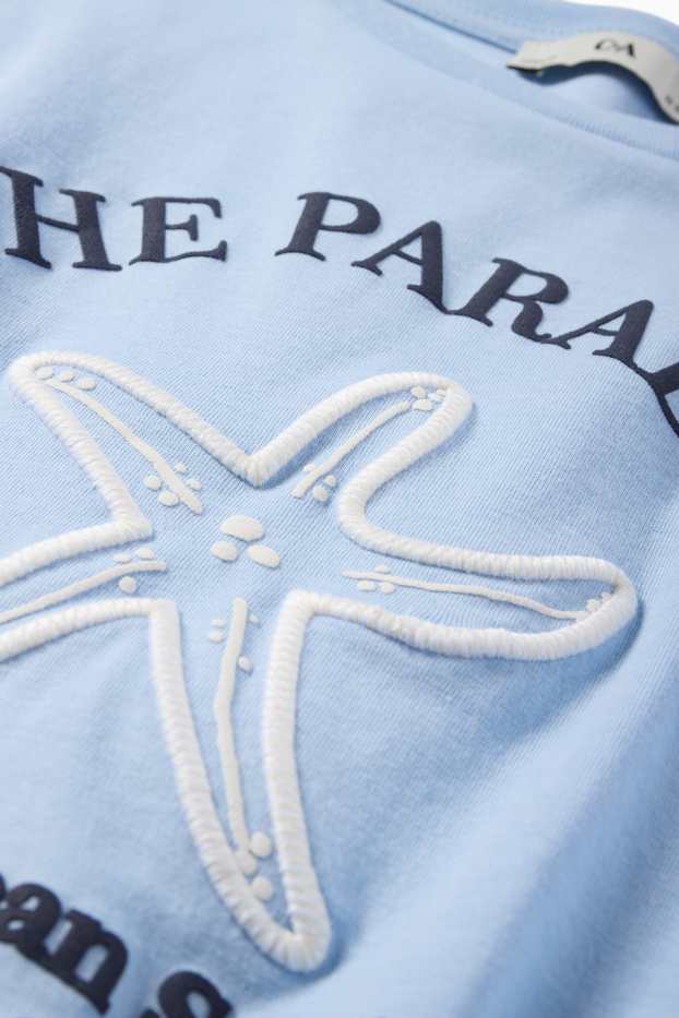 Copii - Fete - Stea de mare - tricou cu mânecă scurtă cu nod - albastru deschis