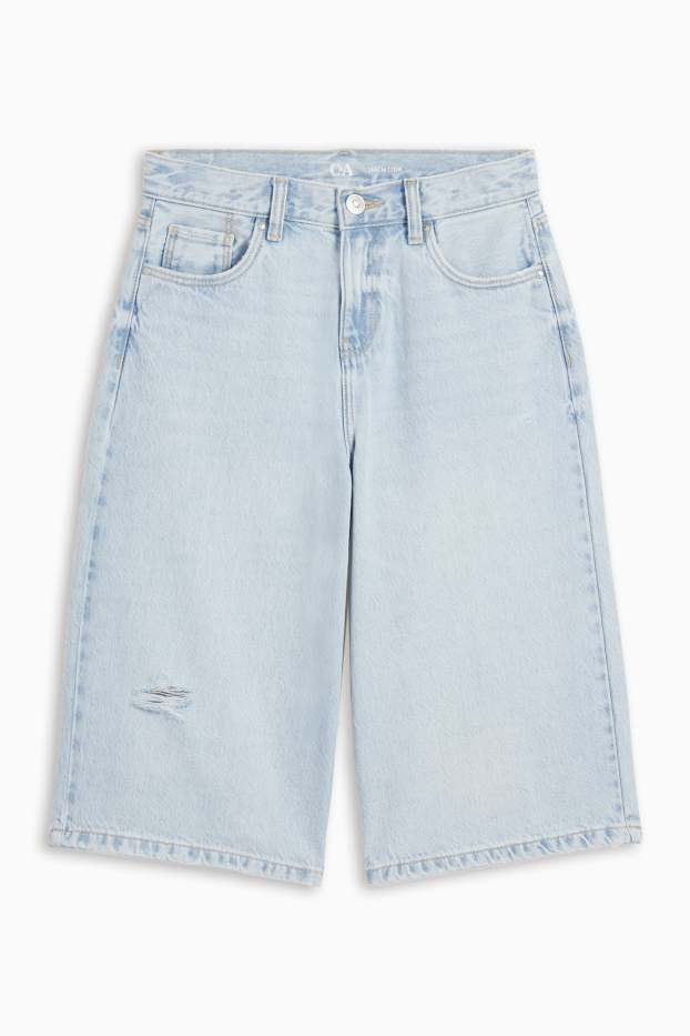 Kinderen: meisjes - Bermuda van spijkerstof - jeanslichtblauw