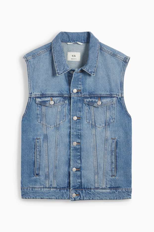 Herren - Jeans-Weste - jeansblau