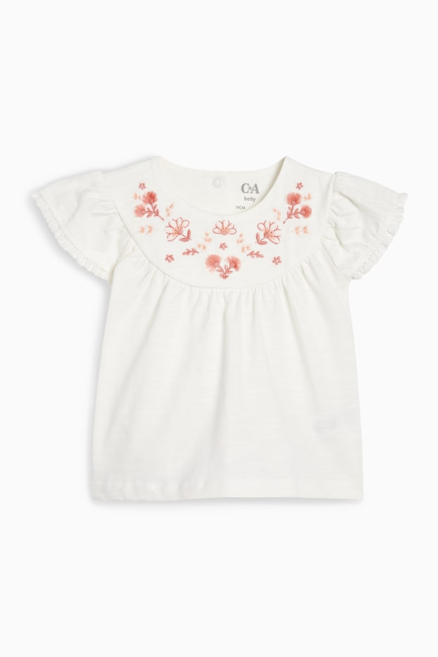 Bébés filles - Petites fleurs - ensemble bébé - 3 pièces - blanc
