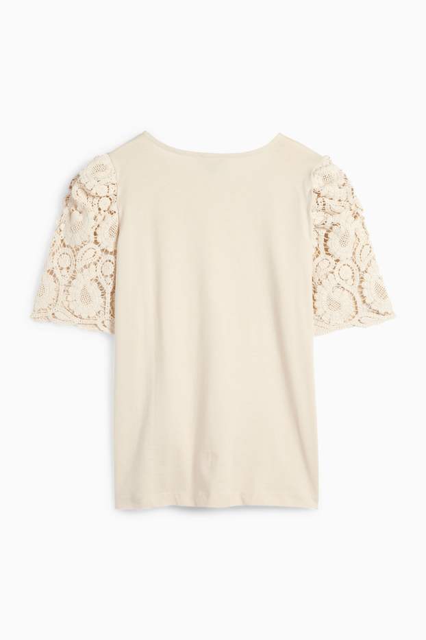 Damen - T-Shirt - Regular Fit - beige