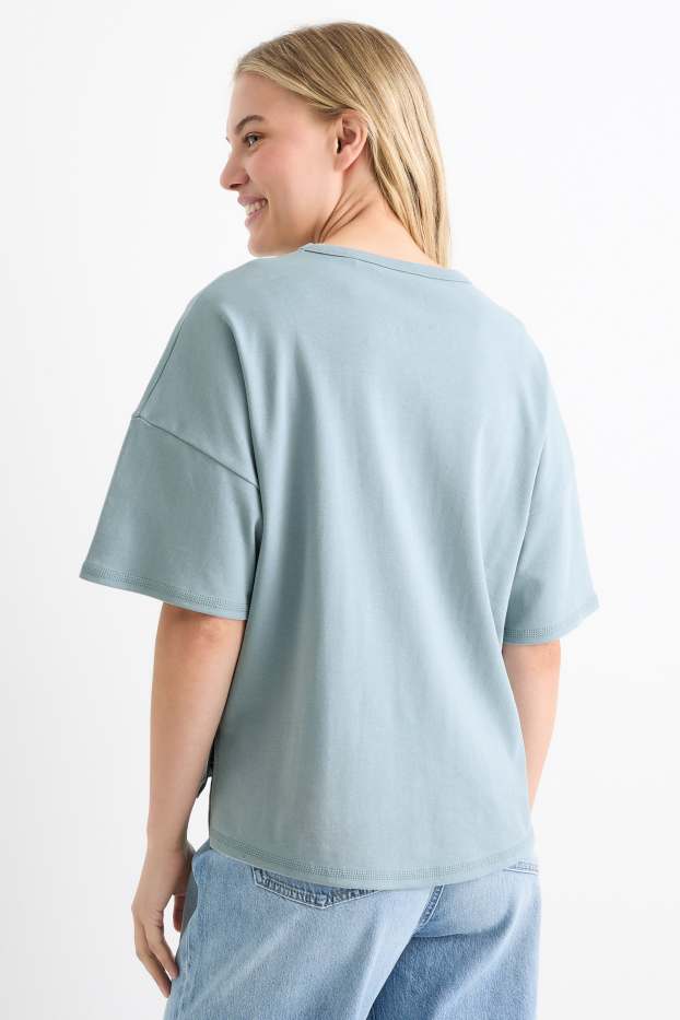 Dámské - Tričko - oversized - modrá