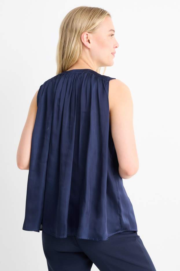 Femmes - Chemisier sans manches - bleu foncé