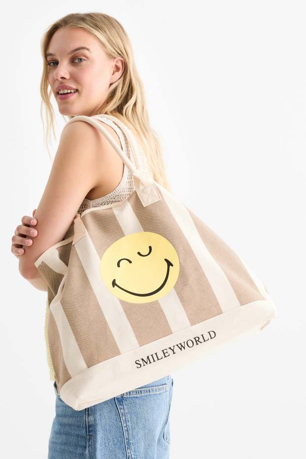 Damen - Großer Shopper - SmileyWorld® - beige