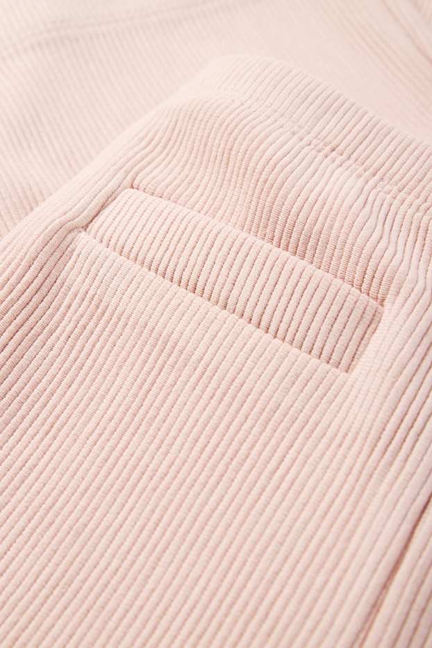 Children Girls - Flared leggings - ribbed - rose