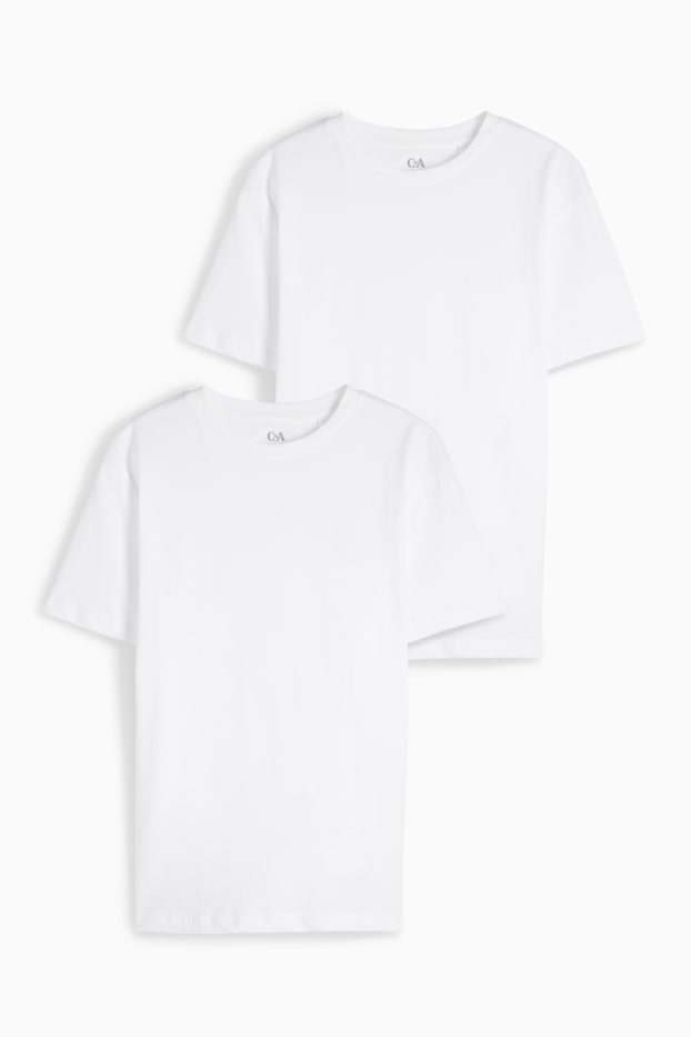 Kinder Buben - Multipack 2er - Kurzarmshirt - weiß
