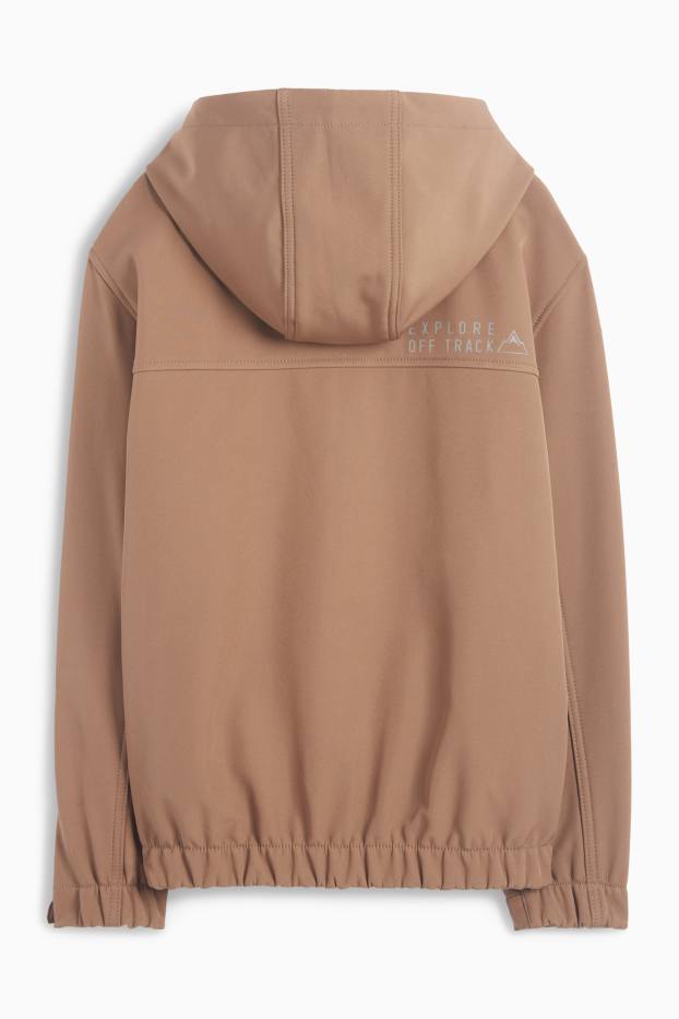 Copii - Băieți - Geacă softshell cu glugă - impermeabilă - maro