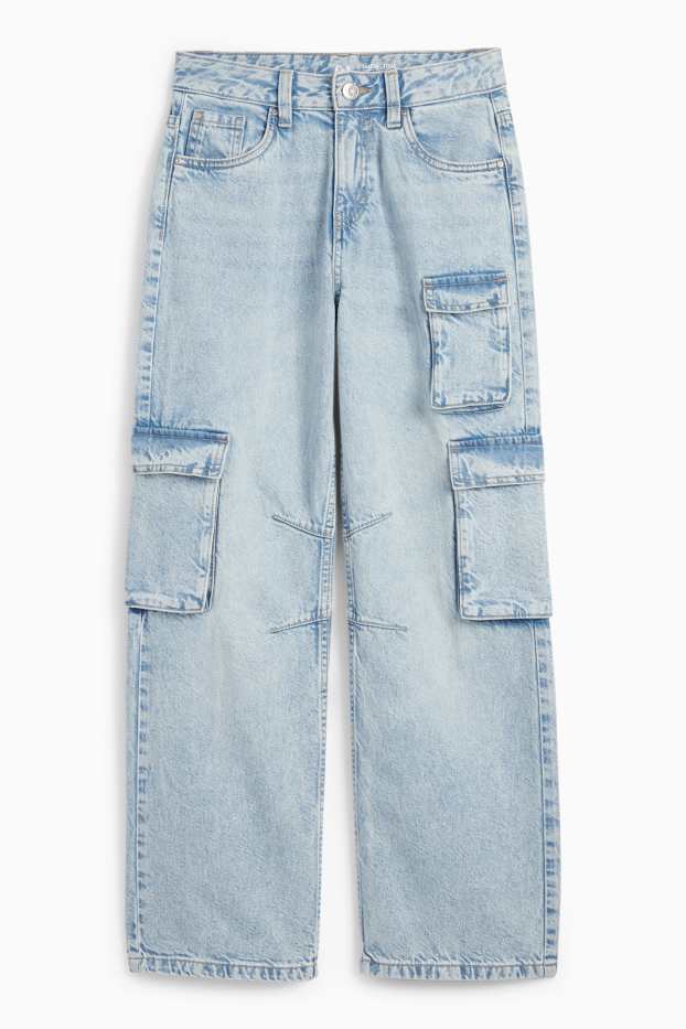 Kinderen: meisjes - Cargojeans - jeanslichtblauw