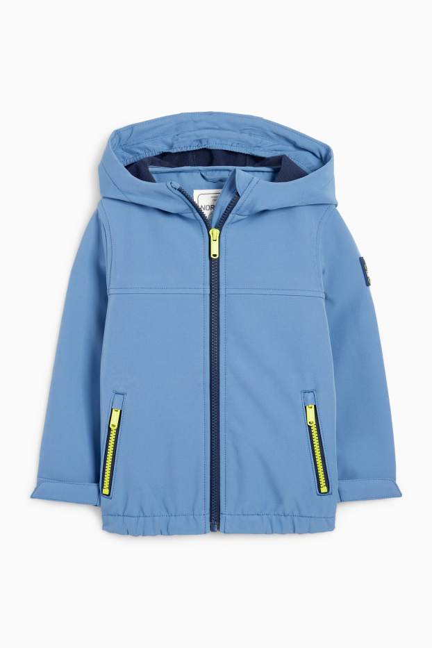 Enfants garçons - Veste à coquille souple avec capuche - imperméable - bleu