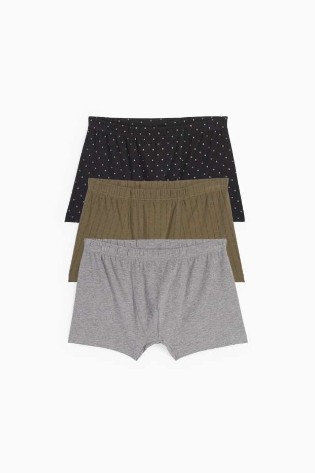 Hommes - Lot de 3 - boxers - vert / gris