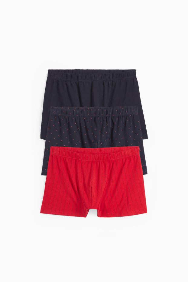Herren - Multipack 3er - Trunks - rot / blau