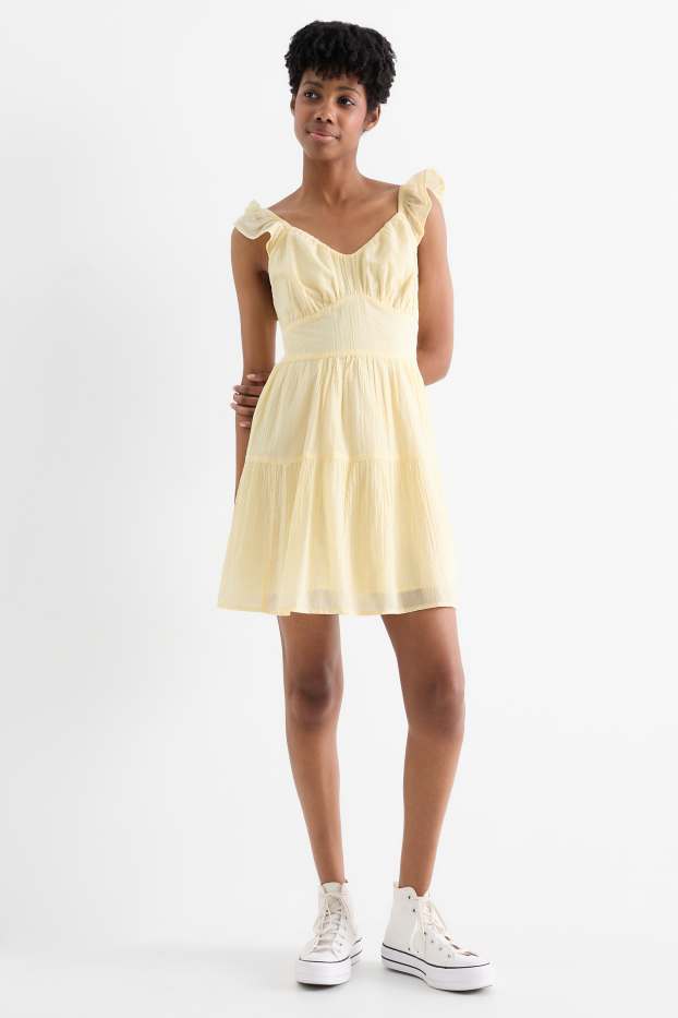 Donna - Vestito fit & flare - giallo chiaro