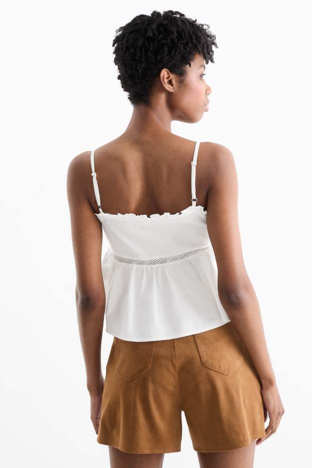 Damen - Blusentop - weiss